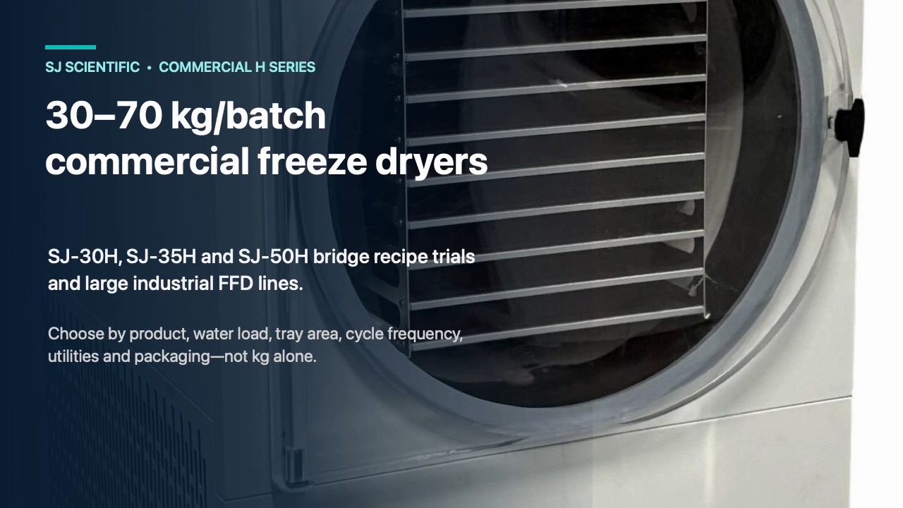 Commercial Food Freeze Dryers | SJ-30H, SJ-35H, and SJ-50H
