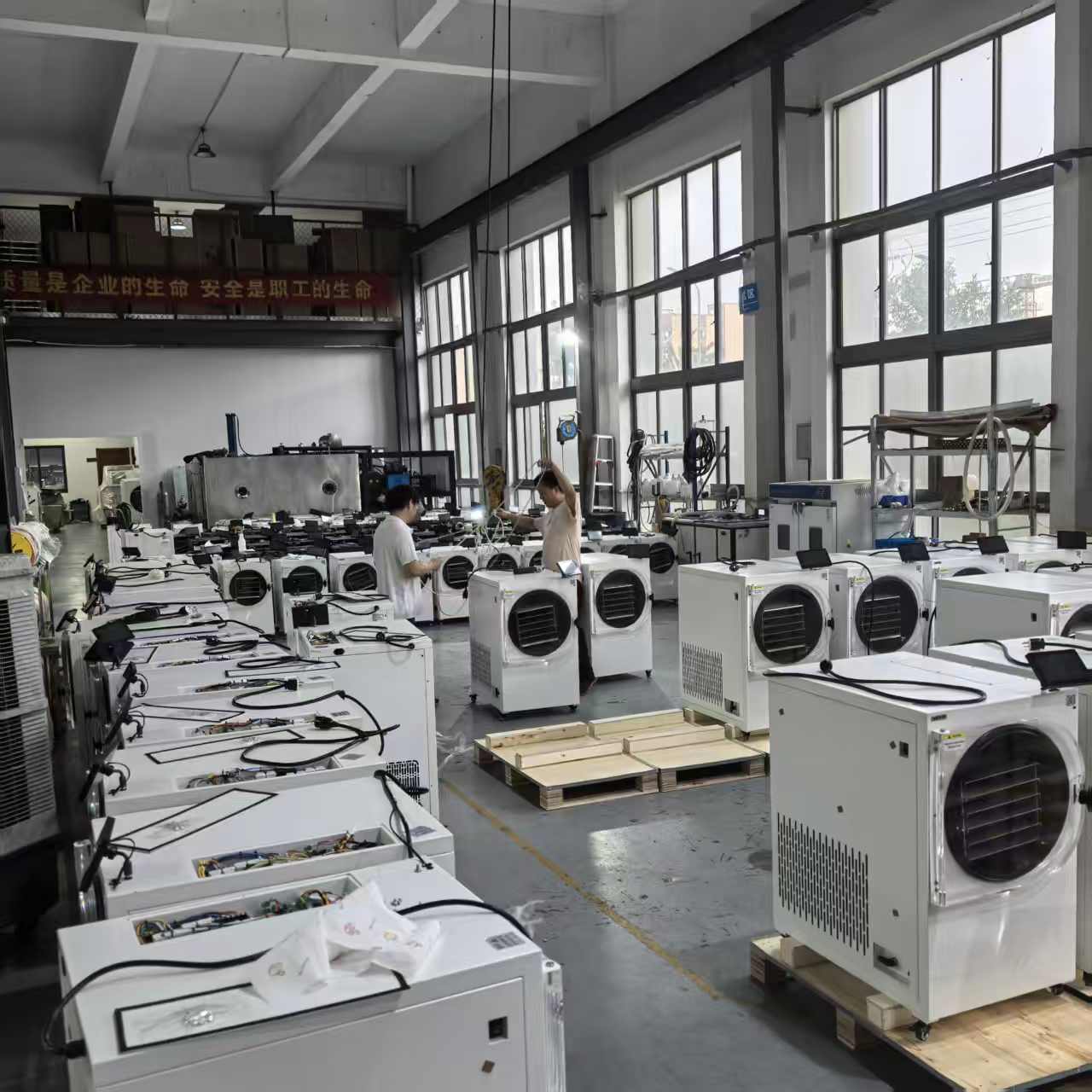SJ-05H SJ-08H and SJ-10H compact food freeze dryers on the production floor